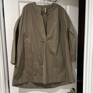 Free People cotton Women's Olive Green Trapeze Dress/Tunic Top Size M. NWOT